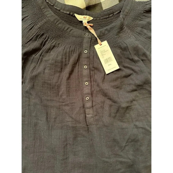 VINEYARD VINES NEW flutter sleeve top XXL black - Picture 2 of 3